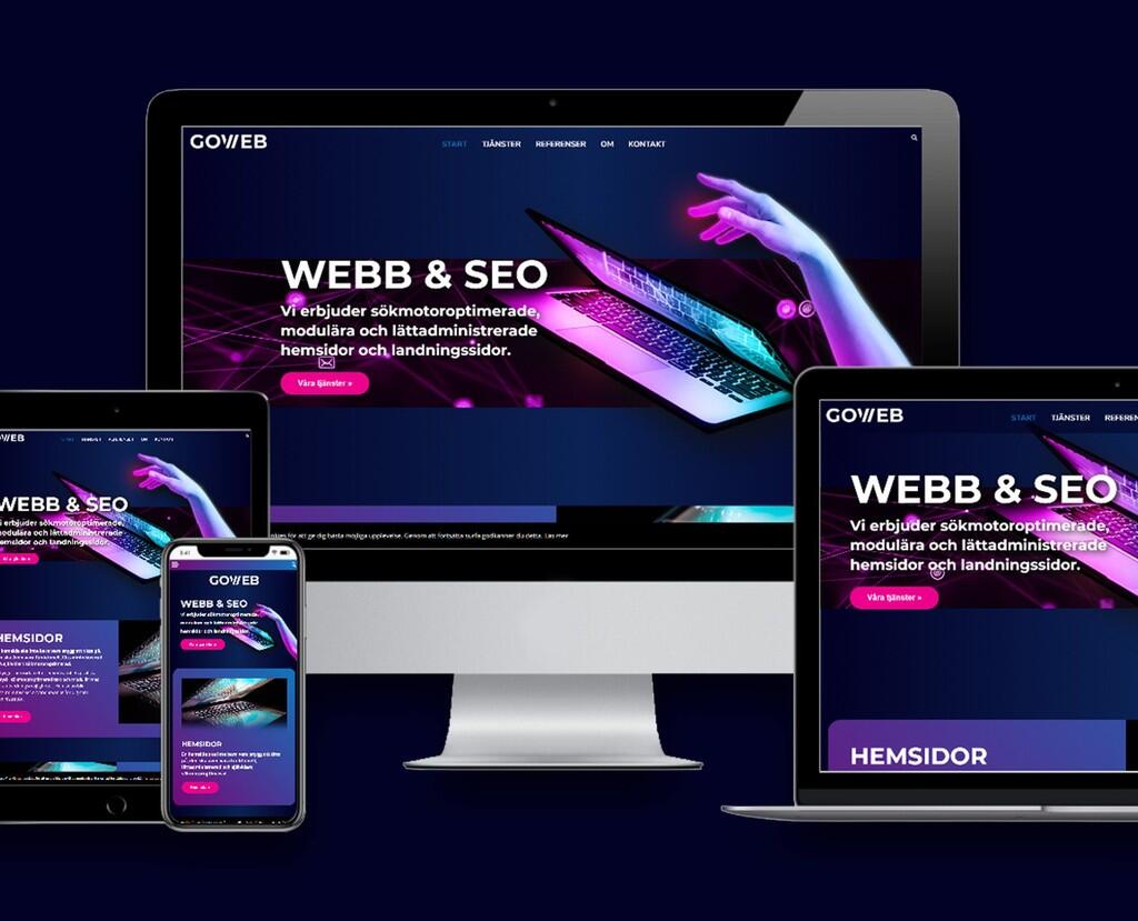 Webbyrån GoWeb bygger responsiva hemsidor som fungerar lika bra i mobil, surfplatta & dator.