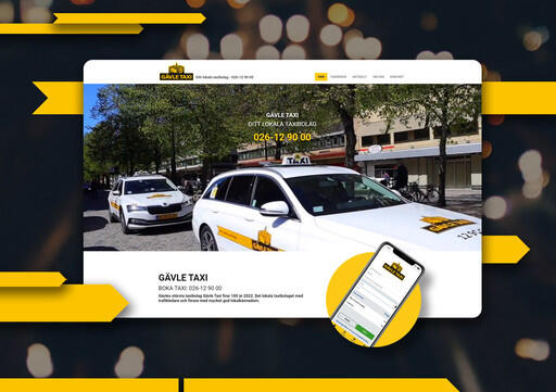 Gävle Taxis nya hemsida skapad av webbyrån GoWeb i Gävle.