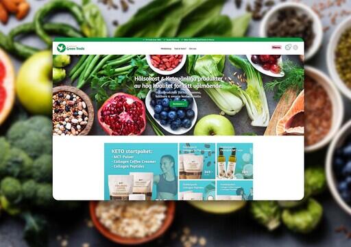 Scandinavian Green Trades webbshop med banners.